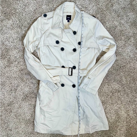 GAP Ivory Trench Coat - Size Large - Picture 5 of 8